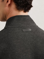 Reiss Charcoal Cortona Double-Faced Jersey Zip Sweatshirt - Image 6 of 7