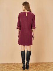 Yumi Red Cord Tunic Dress With 3/4 Sleeves And Pockets - Image 3 of 4