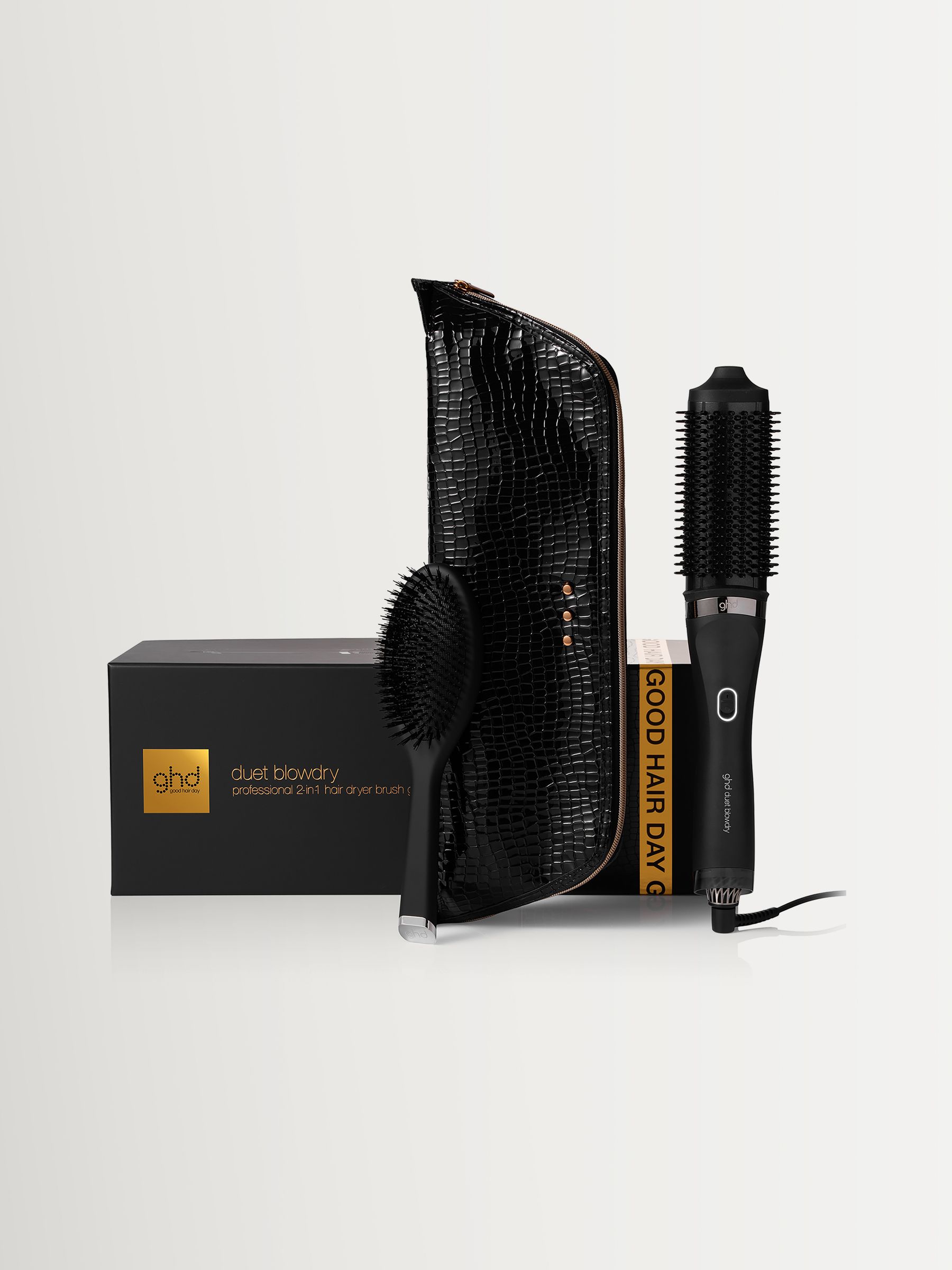 Ghd Unisex Black Duet Blowdry Gift Set With Dressing Brush (Worth £405)
