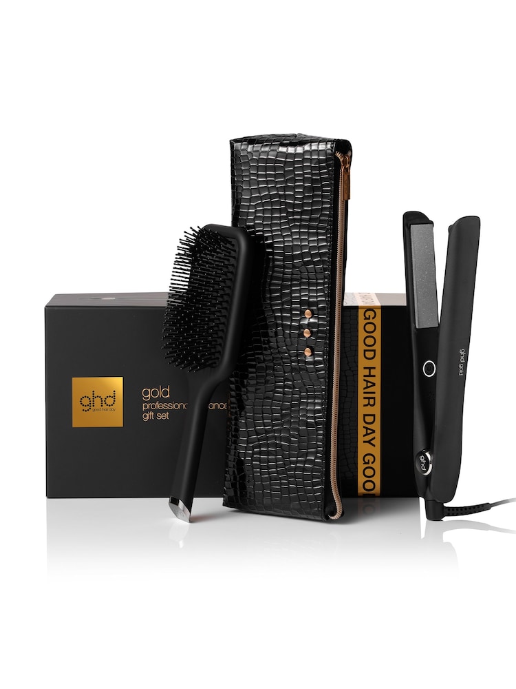 ghd Gold Styler Gift Set With Detangling Comb And Styler Bag (Worth £254) - Image 1 of 4 ghd Gold Styler Gift Set With Detangling Comb And Styler Bag (Worth £254) - Image 1 of 4