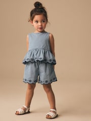 Navy Gingham Blouse And Shorts Co-ord Set (3mths-8yrs) - Image 2 of 4