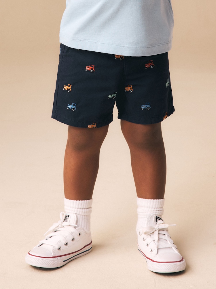 Navy Tractor Chino Shorts (3mths-7yrs) - Image 1 of 4