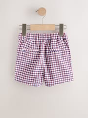 Red/Blue/White Gingham Linen Blend Chino Shorts (3mths-7yrs) - Image 2 of 4