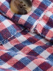Red/Blue/White Gingham Linen Blend Chino Shorts (3mths-7yrs) - Image 4 of 4
