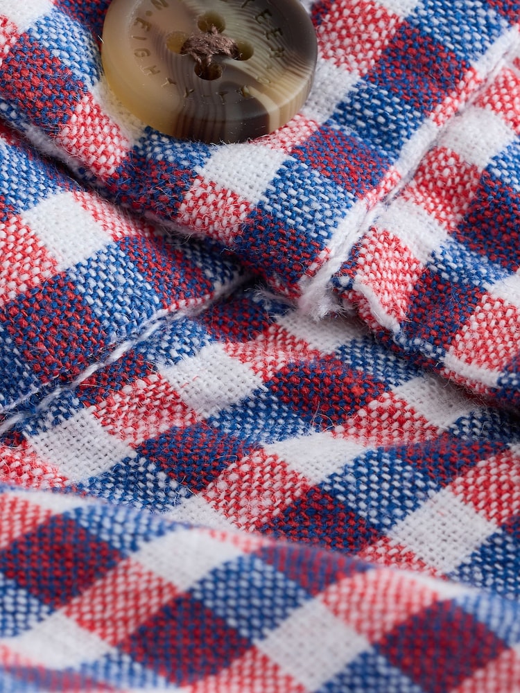 Red/Blue/White Gingham Linen Blend Chino Shorts (3mths-7yrs) - Image 4 of 4