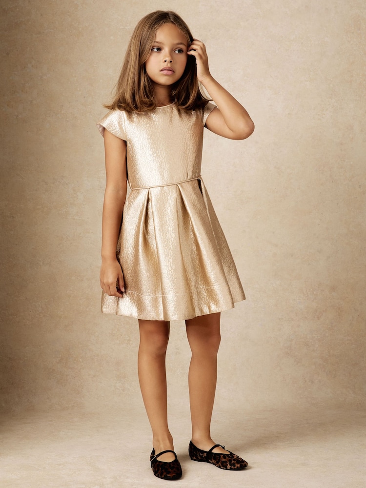 Reiss Gold Nia 9-13 yrs Dress - Image 1 of 5
