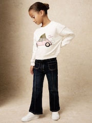 Reiss Ivory Eliza Festive Car-Embroidered Sweatshirt - Image 3 of 5