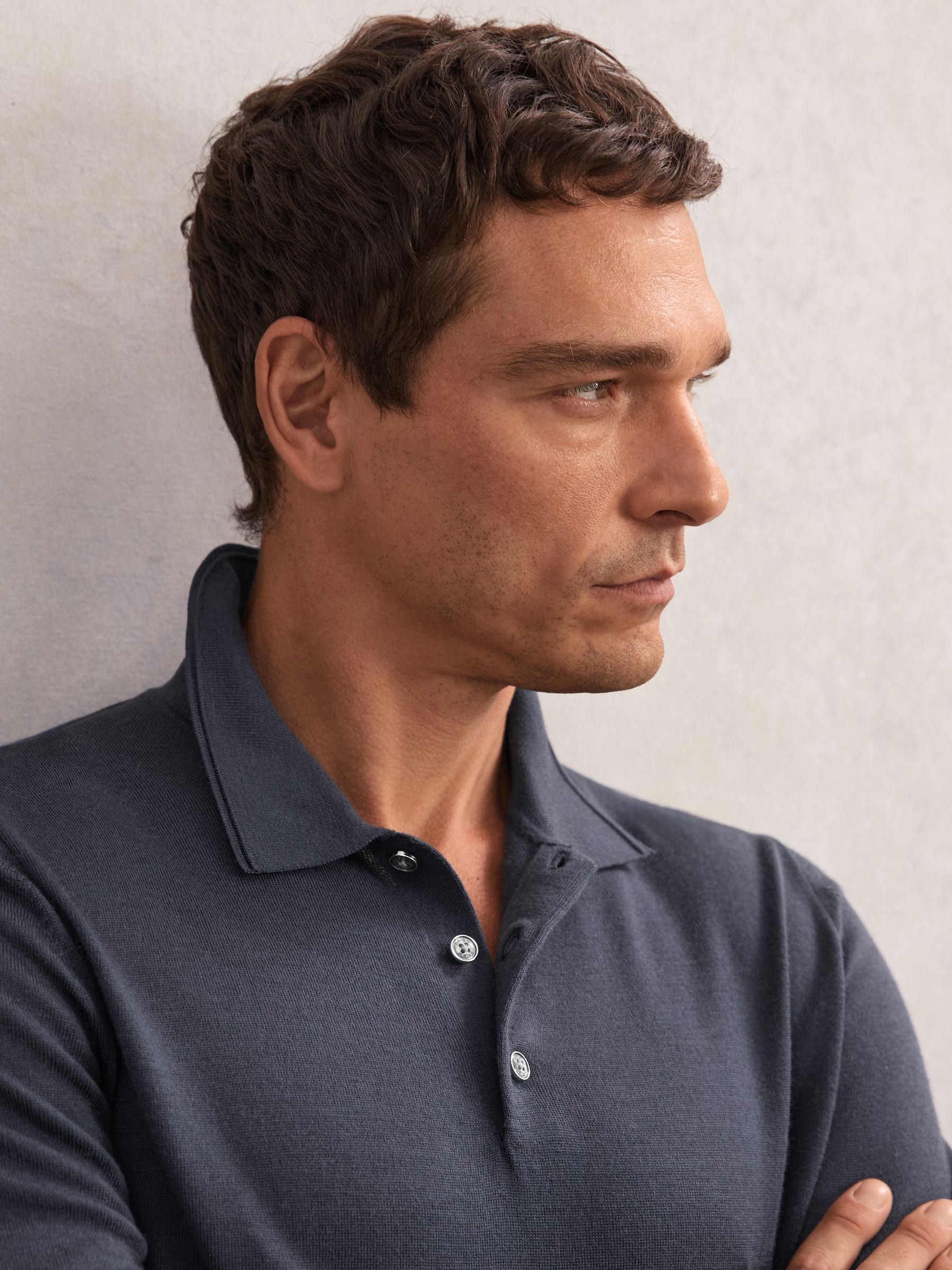 REISS REISS MIDNIGHT NAVY TRAFFORD POLO SHIRT