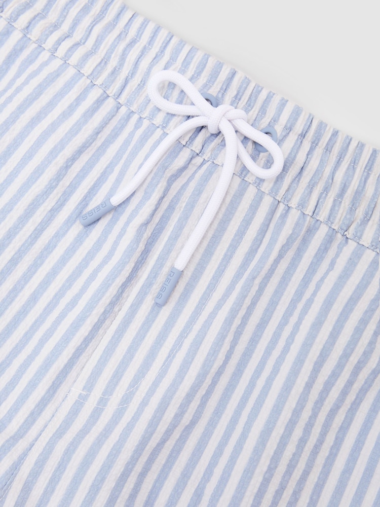 Reiss Soft Blue/White Bay Swim Shorts - Image 6 of 6