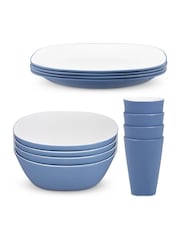 Bayside 12 Piece Blue Pool Two Tone Picnic Dinner Set - Image 1 of 3