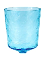 Bayside Set of 6 Blue Lulworth Hammered Wine Glass 360ml - Image 5 of 5