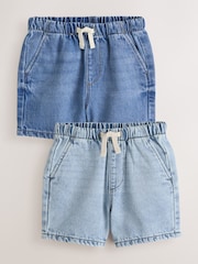 Blue Denim Bleach Pull On Shorts 2 Pack (3mths-7yrs) - Image 1 of 6