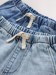 Blue Denim Bleach Pull On Shorts 2 Pack (3mths-7yrs) - Image 5 of 6