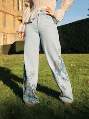 Denim, Mittelblau - National Trust x Next Cross Stitch Embroidery Leg Jeans - Bild 2 von 5