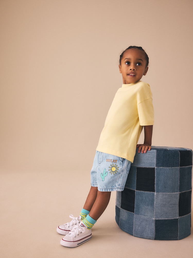 Light Blue Printed Pull On Loose Shorts (3mths-7yrs) - Image 2 of 10