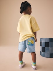 Light Blue Printed Pull On Loose Shorts (3mths-7yrs) - Image 3 of 10