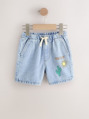 Light Blue Printed Pull On Loose Shorts (3mths-7yrs) - Image 6 of 10