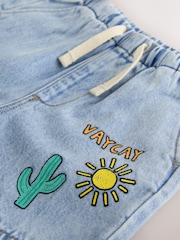 Light Blue Printed Pull On Loose Shorts (3mths-7yrs) - Image 9 of 10