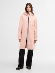 Barbour® International Pink Longline Kyra Waterproof Jacket - Image 1 of 7