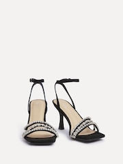 Linzi Black Bling Strappy Diamante Heel Sandals - Image 3 of 5