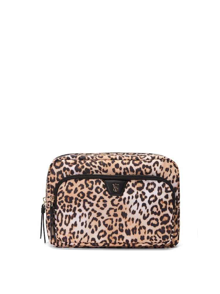 Victoria's Secret Leopard Brown Makeup Bag - Image 1 of 3 Victoria's Secret Leopard Brown Makeup Bag - Image 1 of 3