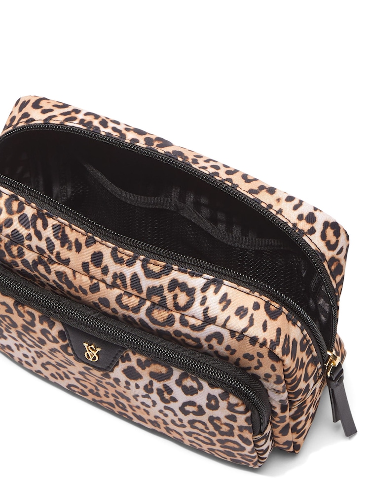 Victoria's Secret Leopard Brown Makeup Bag - Image 3 of 3 Victoria's Secret Leopard Brown Makeup Bag - Image 3 of 3