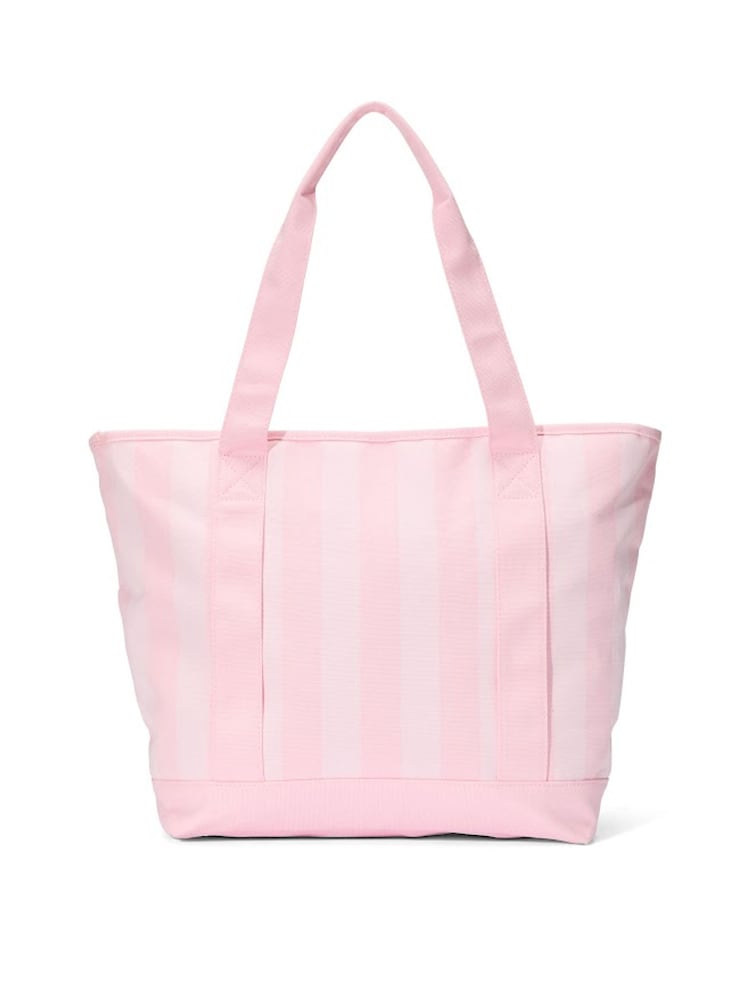 Victoria's Secret Heritage Stripe Pink Tote Bag - Image 2 of 3 Victoria's Secret Heritage Stripe Pink Tote Bag - Image 2 of 3