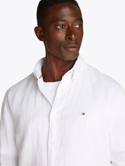 Branco - Camisa Tommy Hilfiger Regular fit de linho puro - Imagem 4 de 7