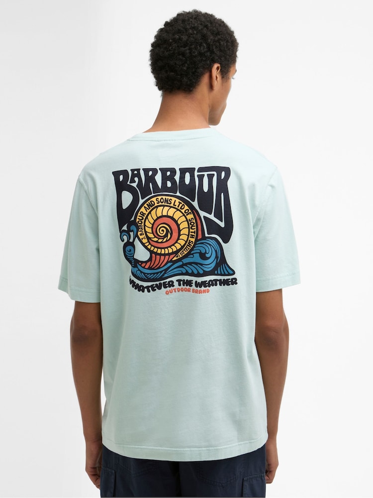 Barbour Mint Green Frome Relaxed Graphic T-Shirt - Image 2 of 7
