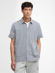 Barbour® Blue Firth Textured Short Sleeves Relaxed Shirt - Image 1 of 7