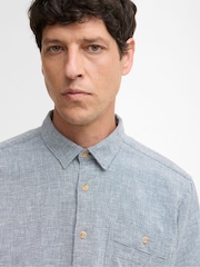 Barbour® Blue Firth Textured Short Sleeves Relaxed Shirt - Image 4 of 7