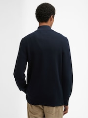Barbour® Blue Essential Honeycomb Half Zip Sweater - Image 2 of 6