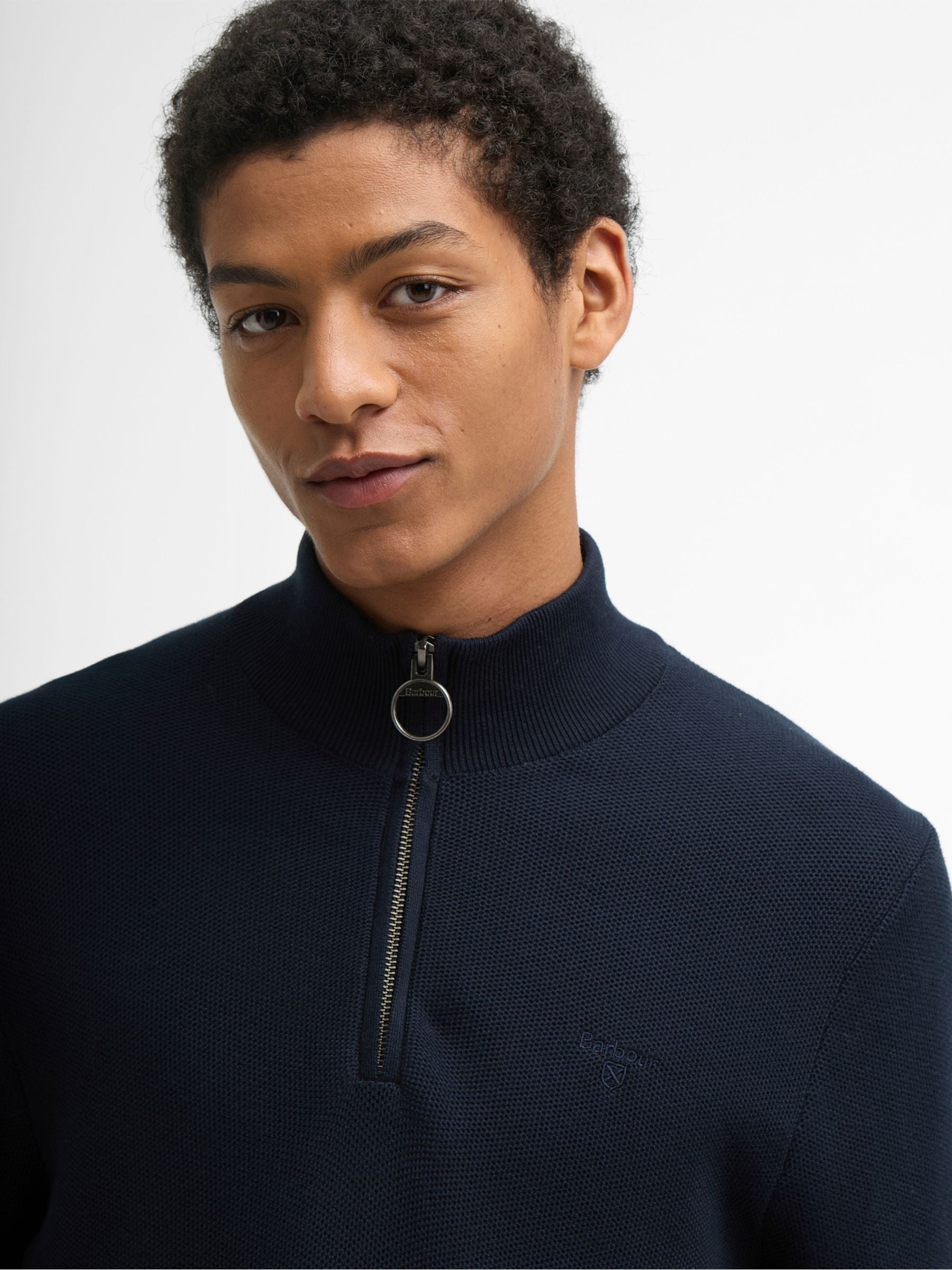 Buy Barbour® Blue Essential Honeycomb Half Zip Sweater from Next