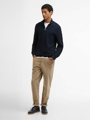 Barbour® Blue Essential Honeycomb Half Zip Sweater - Image 4 of 6