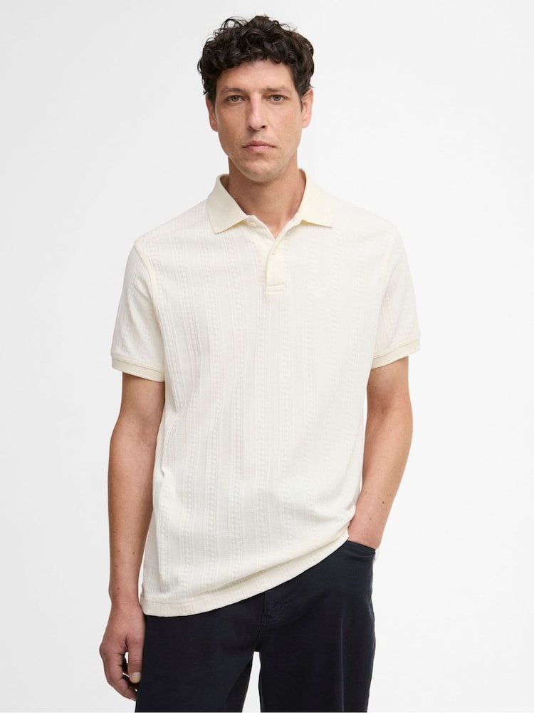 Barbour® White Harwell Tailored Fit Polo Shirt - Image 1 of 6