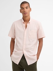 Barbour® Mineral Pink Cresswell Seersucker Summer Fit Shirt - Image 1 of 6