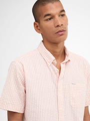 Barbour® Mineral Pink Cresswell Seersucker Summer Fit Shirt - Image 3 of 6