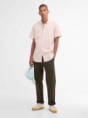 Barbour® Mineral Pink Cresswell Seersucker Summer Fit Shirt - Image 4 of 6
