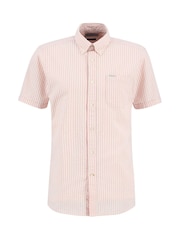 Barbour® Mineral Pink Cresswell Seersucker Summer Fit Shirt - Image 5 of 6