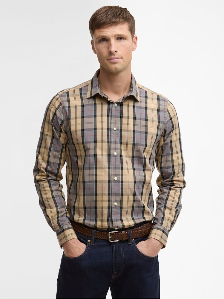 Barbour® Brown Kenton Checked Tailored Shirt - Image 1 of 7