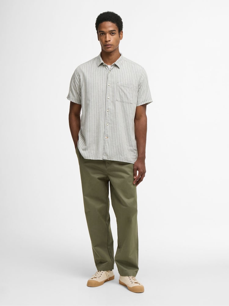 Barbour® Green Nelson Striped Summer Fit Shirt - Image 2 of 6