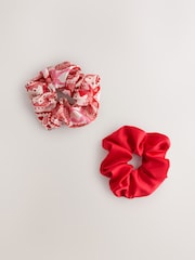 Red Valentine Patchwork Oversized Scrunchies 2 Pack - Image 1 of 3