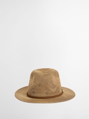 Barbour® Beige Flowerdale Trilby Summmer Hat - Image 1 of 6