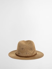 Barbour® Beige Flowerdale Trilby Summmer Hat - Image 3 of 6