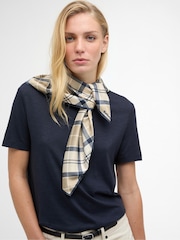 Barbour® Cream/Blue Kinsale Head Neck Scarf - Image 4 of 10