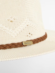Barbour® Cream Flowerdale Trilby Summmer Hat - Image 3 of 5