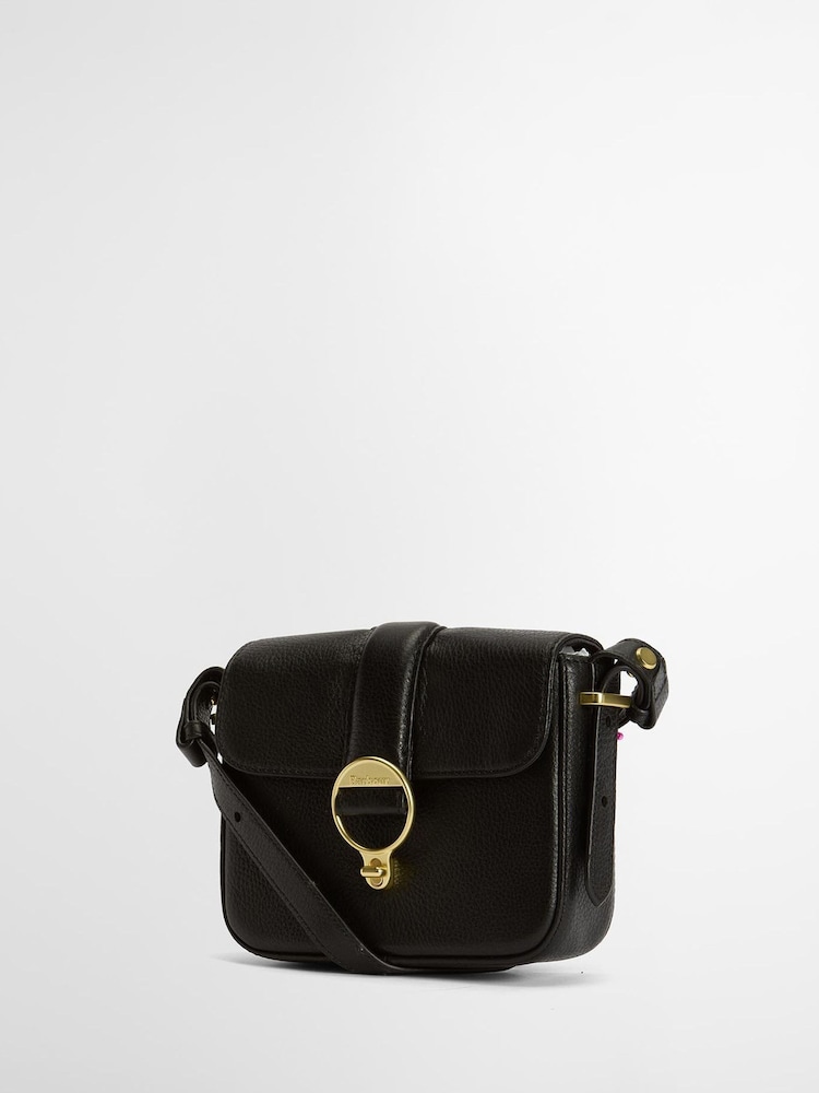 Barbour Black Mini Rosa Leather Cross-Body Bag - Image 2 of 8 Barbour Black Mini Rosa Leather Cross-Body Bag - Image 2 of 8