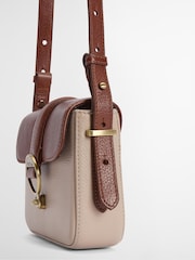 Barbour Tan Brown Mini Rosa Leather Cross-Body Bag - Image 4 of 10