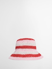 Barbour® Red/Pink Esther Crochet Hat - Image 2 of 6