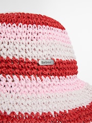 Barbour® Red/Pink Esther Crochet Hat - Image 5 of 6
